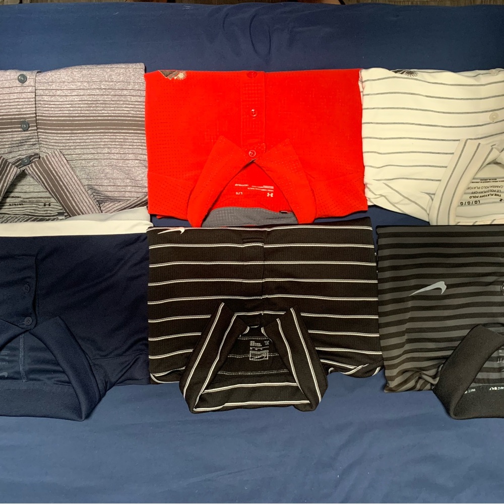 TaylorMade & Nike Polo Shirt Collection - Red, Black, Gray, Navy - BUNDLE